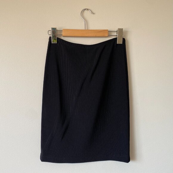 American Apparel Ribbed Black Pencil Skirt, Made in USA, Ladies/Women's Small - Picture 4 of 5